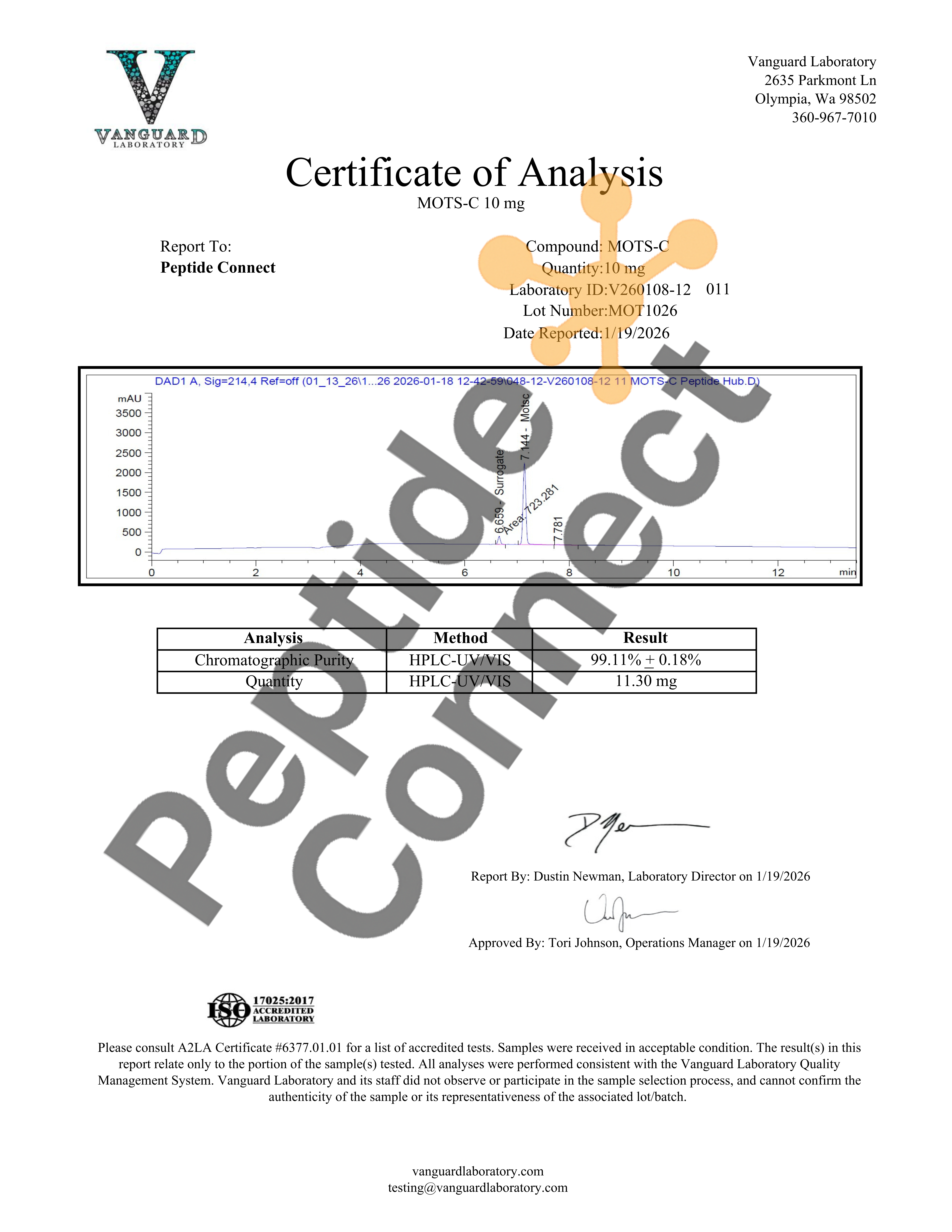 MOTS-c - 10mg COA